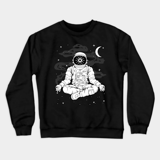 Astronaut Yoga Cardano ADA Coin To The Moon Crypto Token Cryptocurrency Blockchain Wallet Birthday Gift For Men Women Kids Crewneck Sweatshirt by Thingking About